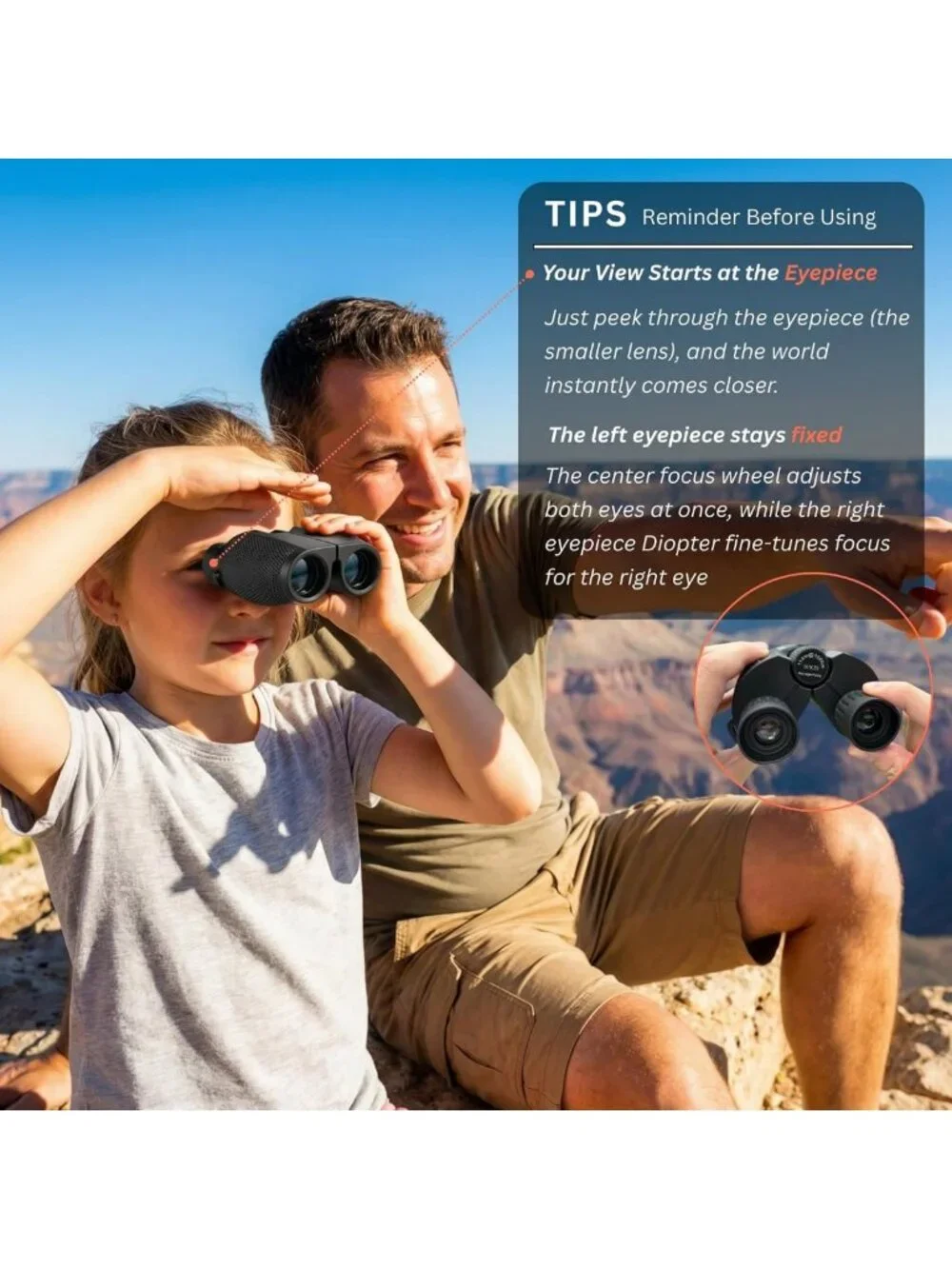 Compact 10x25 Binoculars for Adults & Kids - Perfect for Bird Watching, Concerts